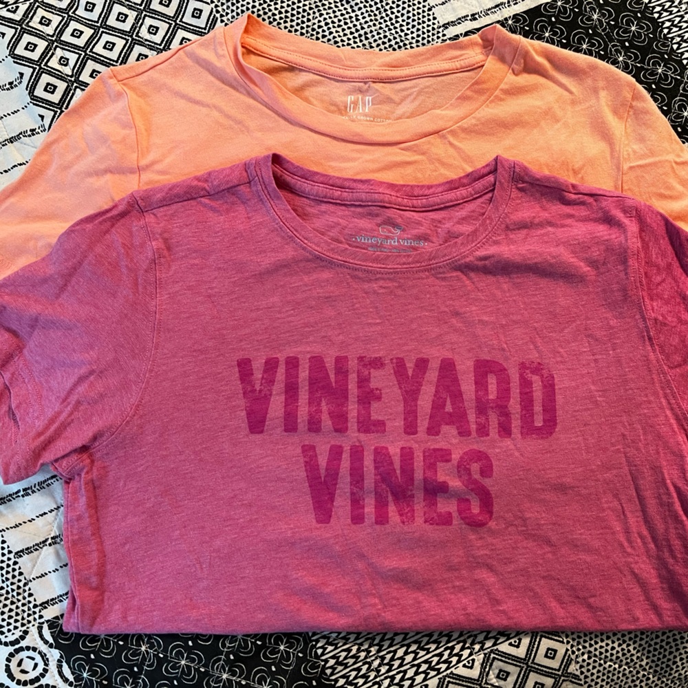 Two T-shirts one vineyard vines, one gap